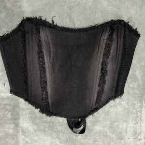 Distress Black Denim Top